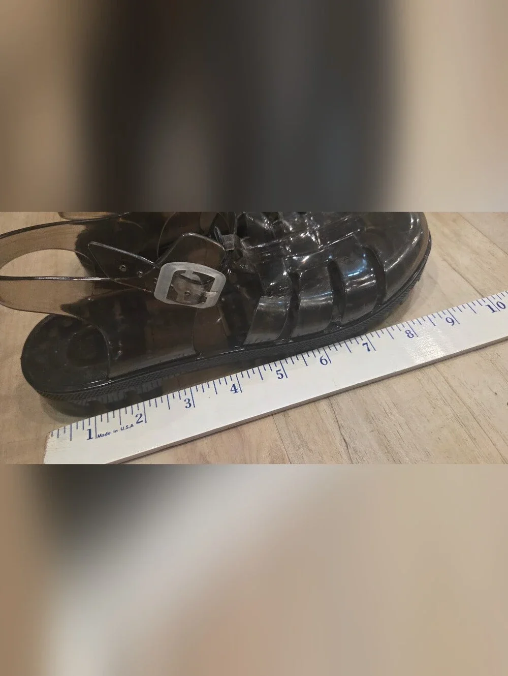 Transparent Black Jelly Slingback Sandals for Women